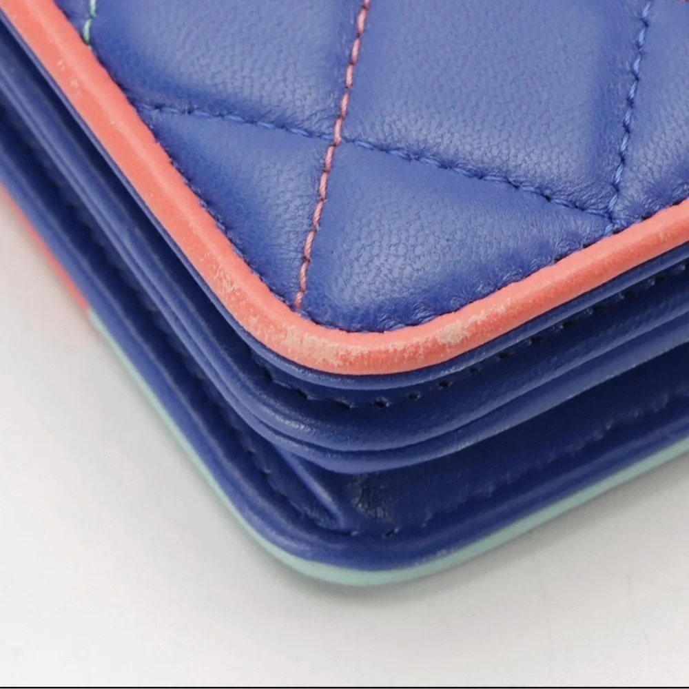 CHANEL Limited Edition Multicolor Lambskin Quilted WOC Wallet On Chain